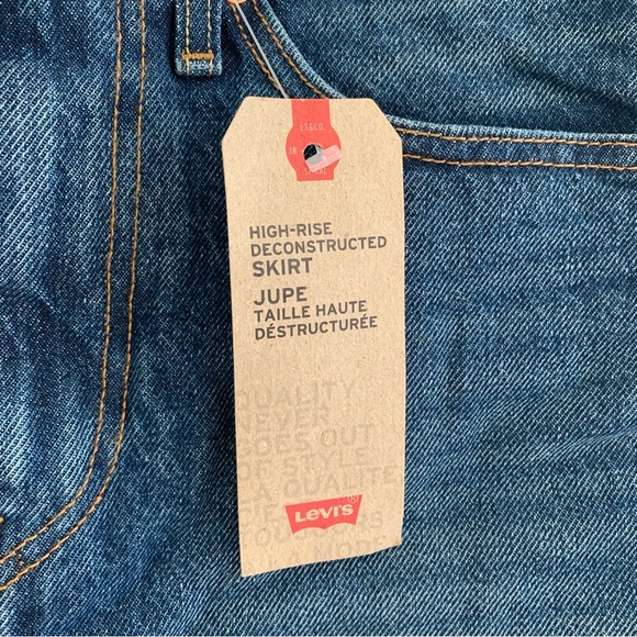 LEVIS hi-rise reconstructed skirt, medium wash - Picture 3 of 7